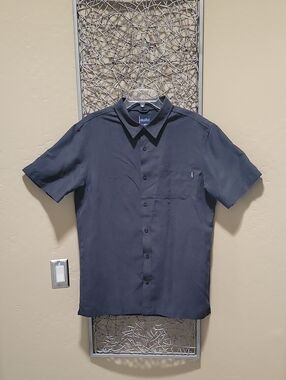 Jack O'Neill Men's Short Sleeve Button Down Textured Shirt in Charcoal